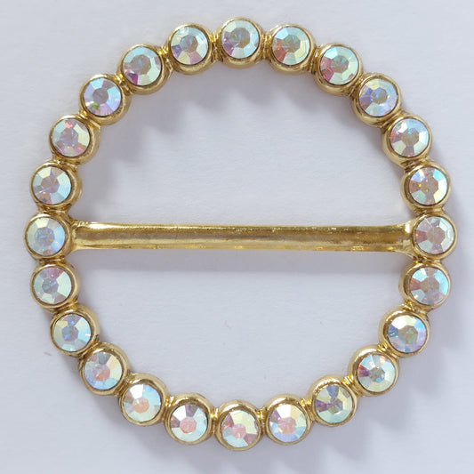 2045 Goldene Gürtelschnalle mit Swarovski Perlen 53mm