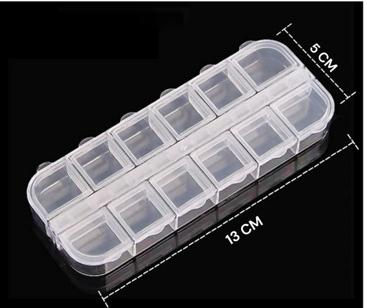 Transparente Nail-Art Zubehörbox mit 12 Fächern