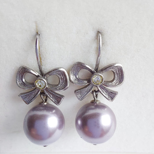 3319 Vintage-Ohrringe mit Swarovski Pearls 35mm