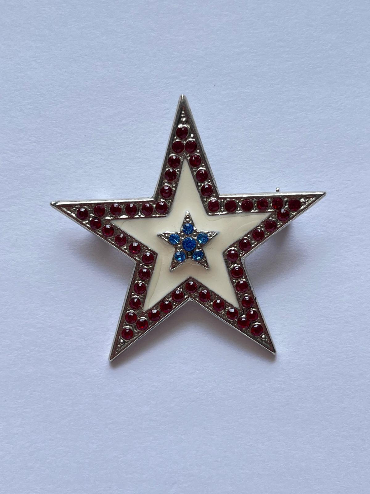 8507 Vintage Swarovski Kristallen & Emaille Brosche 45mm