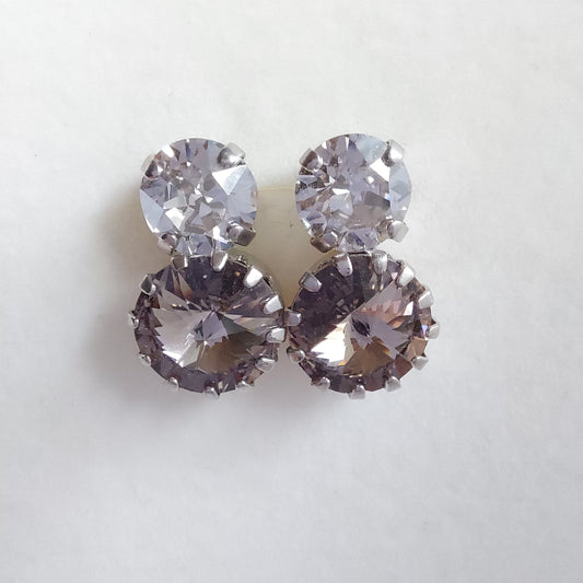 3457 Vintage-Ohrringe mit Swarovski Kristallen 18mm
