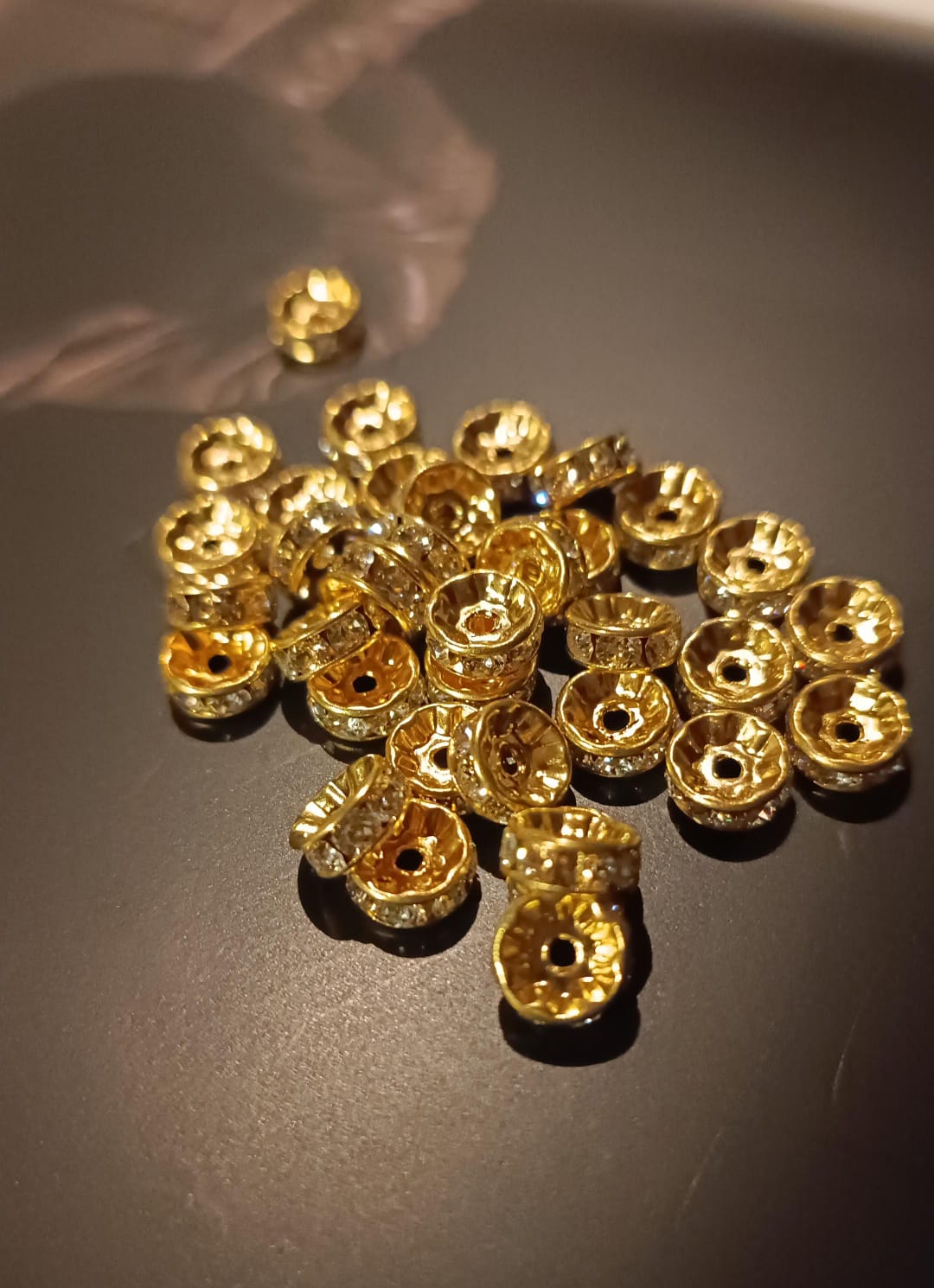 Swarovski® Rondelle Metal Crystal Gold 8mm