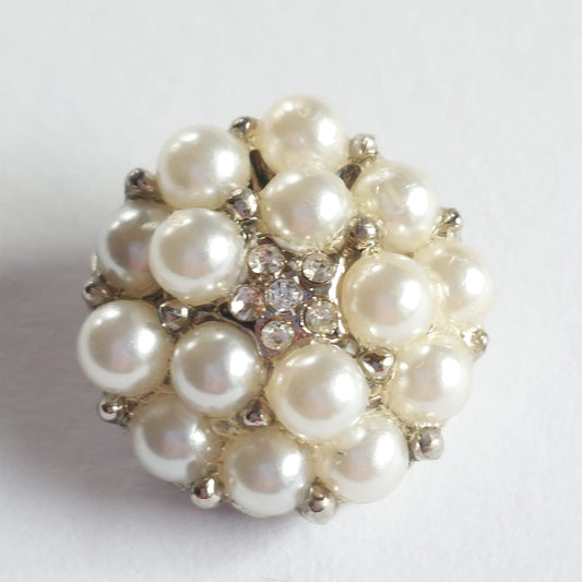 4081 Knopfe mit Swarovski Kristallen & Perlen 17mm