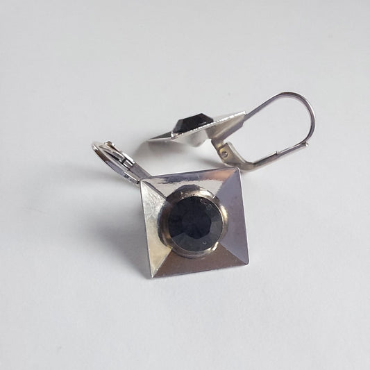 3248 Vintage-Ohrringe mit Swarovski Kristallen 24mm