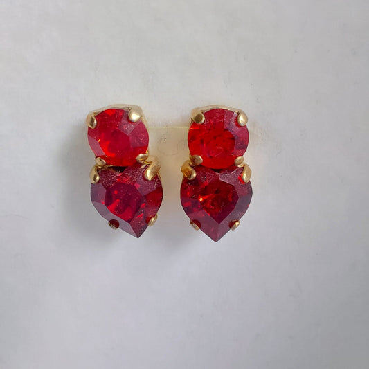 3459 Vintage-Ohrringe mit Swarovski Kristallen 15mm
