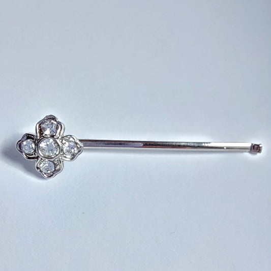 5034 Vintage Haarnadel mit Swarovski Kristallen 48mm