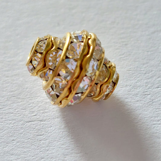 5090 Vintage Perle Zwischenteil Mit Swarovski Kristallen  14×12mm