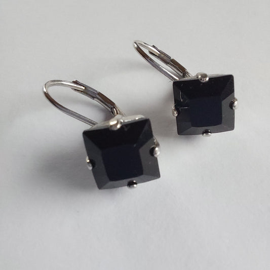 3229 Vintage-Ohrringe mit Swarovski Kristallen 20mm