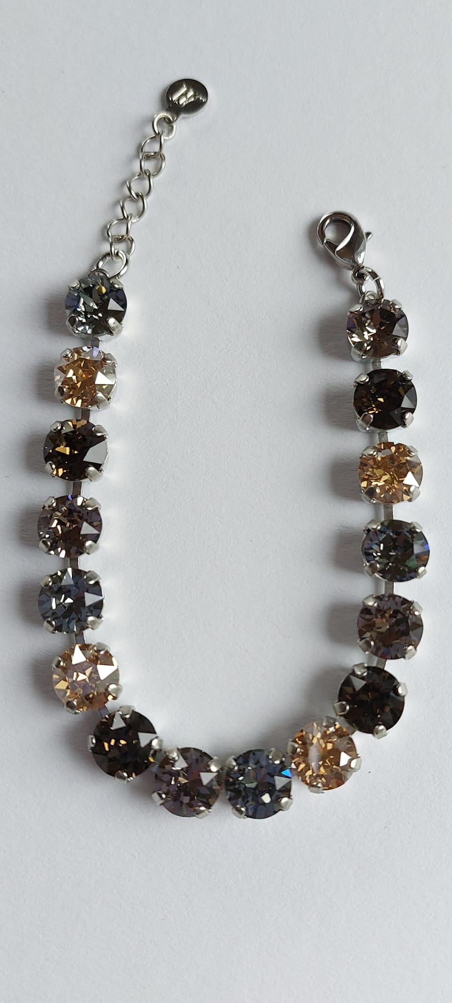 7993 Vintage-Armband mit Swarovski-Kristallen und Beads 16cm