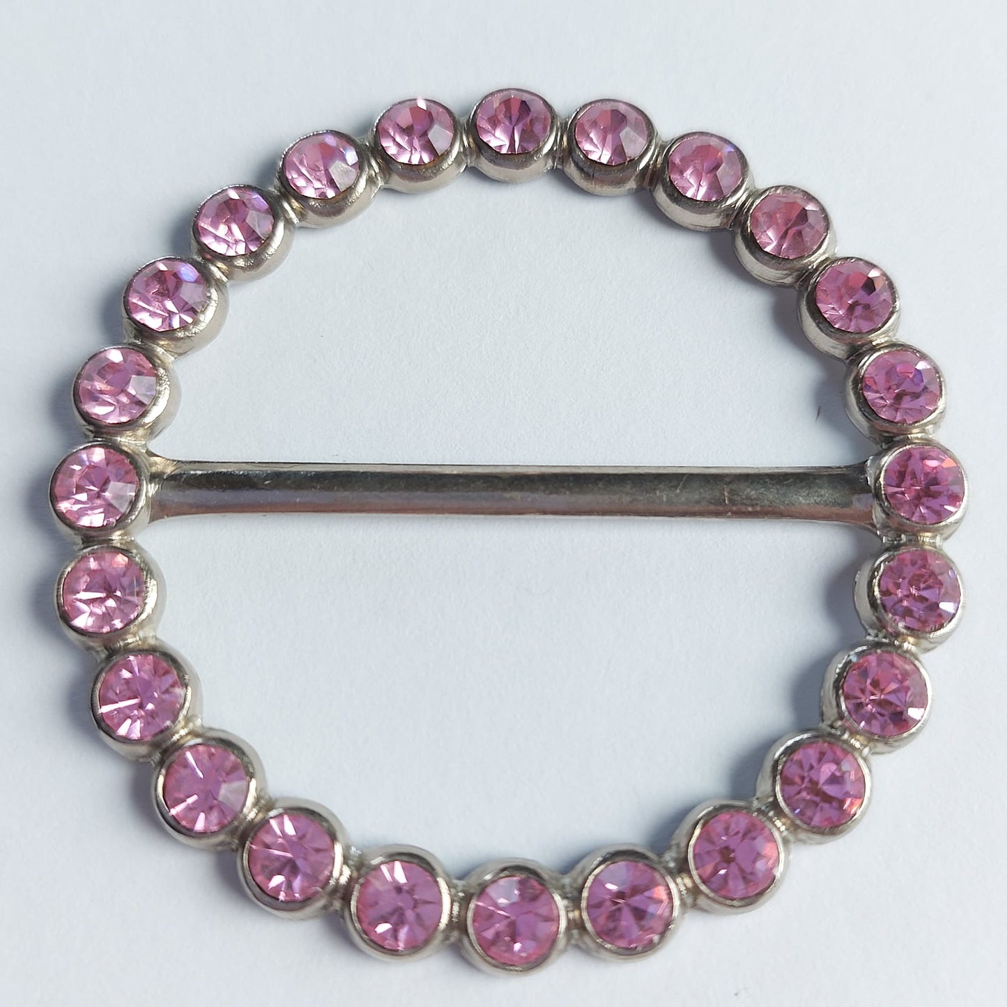 2009 Silberne Gürtelschnalle mit Swarovski Kristallen 53mm