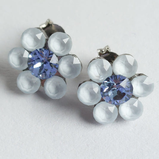 3627 Vintage Ohrringe mit Swarovski Kristallen 12mm