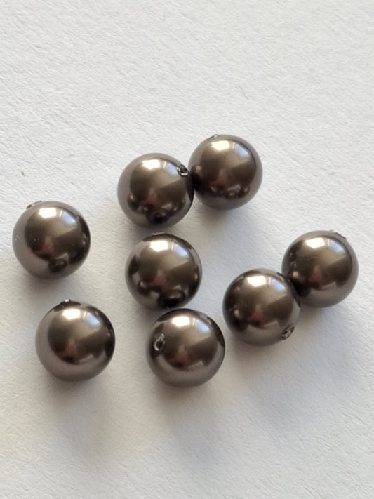 Swarovski® Pearl Half-Drilled Brown Pearl 8mm