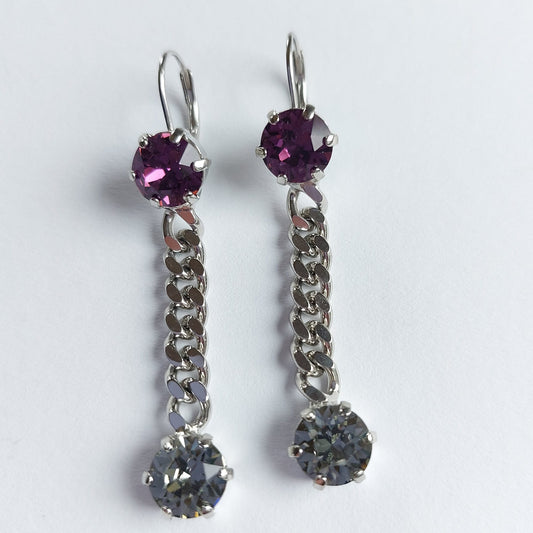 3638 Vintage Ohrringe mit Swarovski Kristallen 56mm