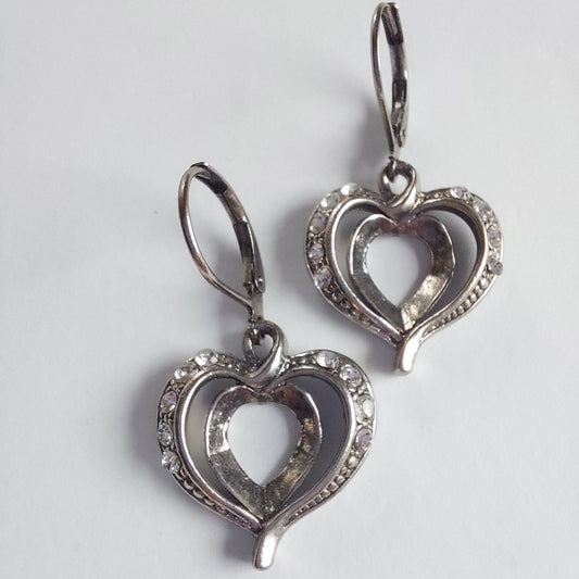 3221 Vintage-Ohrringe mit Swarovski Kristallen 30mm