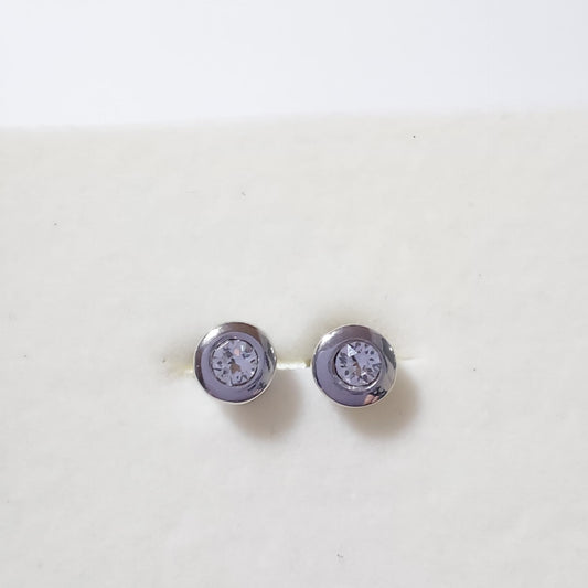 3677 Vintage Ohrringe mit Swarovski Kristallen 5mm