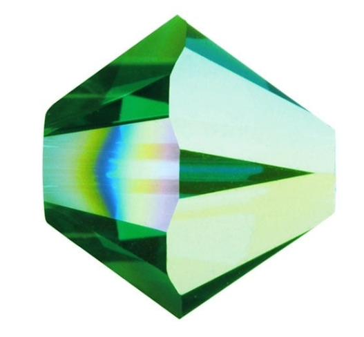 Swarovski® Beads Bicone Dark Moss Green Aurore Boreale 4mm