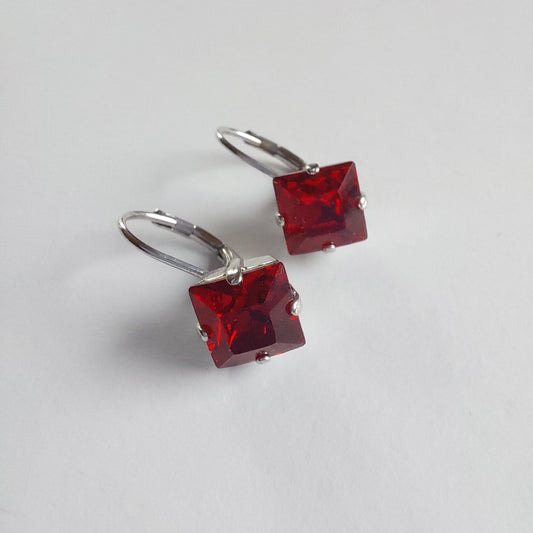 3227 Vintage-Ohrringe mit Swarovski Kristallen 20mm