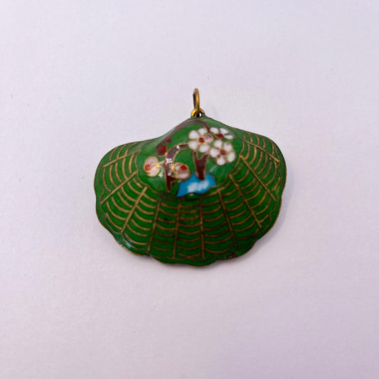 1173 Vintage Cloisonné Emaille Kettenanhänger 46mm