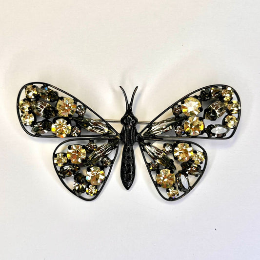 8440 Vintage Schmetterling Swarovski Kristallen Brosche 75mm