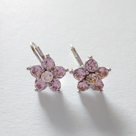 3351 Vintage-Ohrringe mit Swarovski Kristallen 20mm