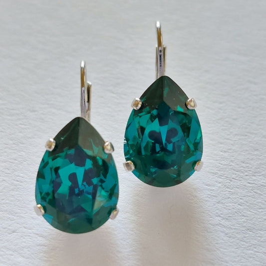 3390 Vintage-Ohrringe mit Swarovski Kristallen 23mm