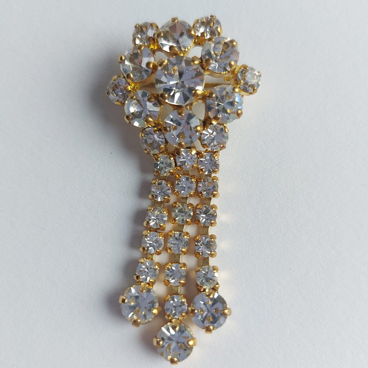 8097 Vintage Brosche mit Swarovski Kristallen 55x25mm