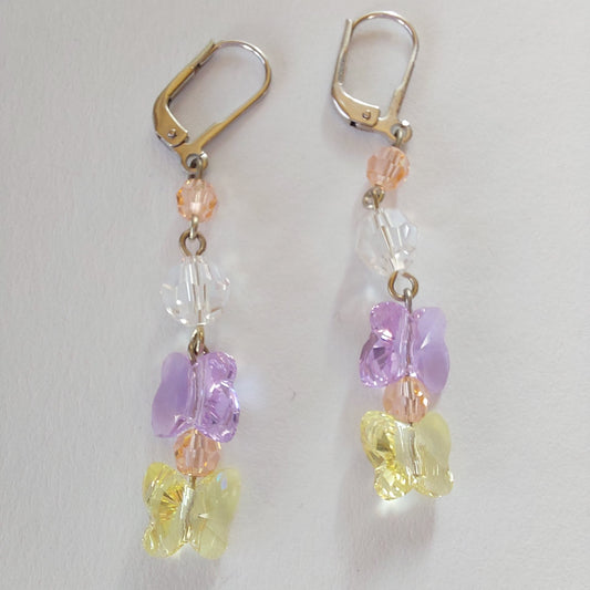 3438 Vintage-Ohrringe mit Swarovski Beads 50mm