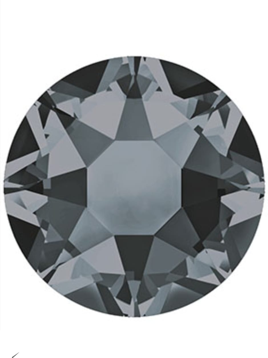 Swarovski® Nail Crystals Flat Rund Silver Night SS9