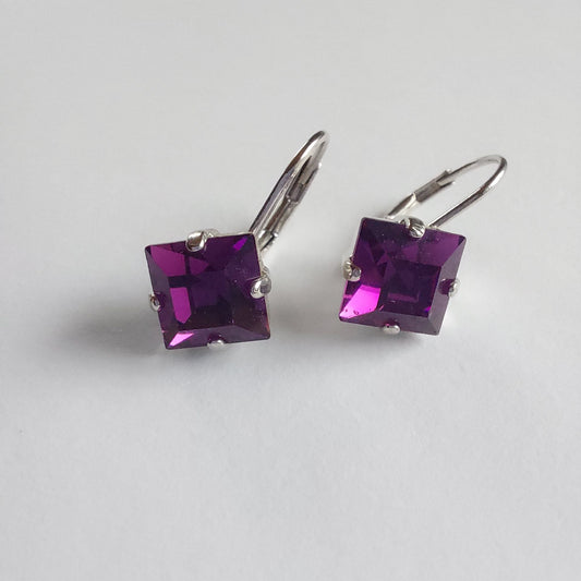 3233 Vintage-Ohrringe mit Swarovski Kristallen 20mm