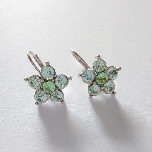 3354 Vintage-Ohrringe mit Swarovski Kristallen 20mm
