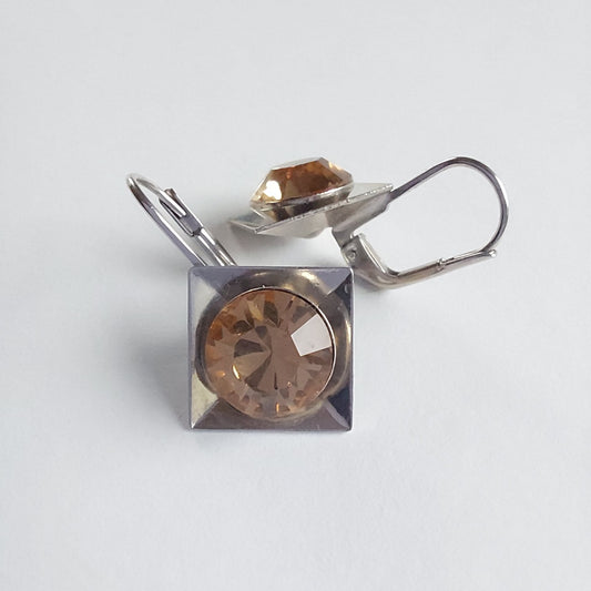 3265 Vintage-Ohrringe mit Swarovski Kristallen 24mm