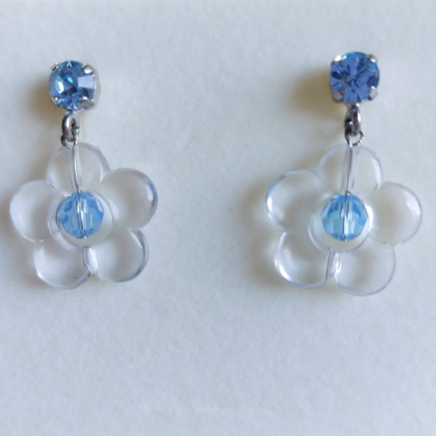 3503 Vintage-Ohrringe mit Swarovski Kristallen 30mm