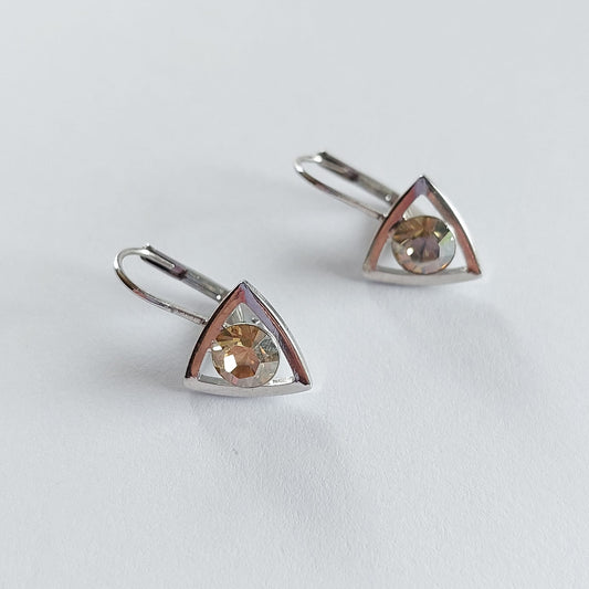 3153 Vintage Earring mit Swarovski Kristallen 20mm