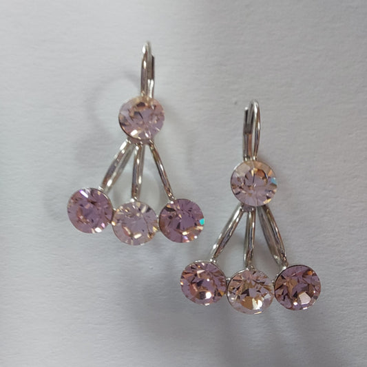 3589 Vintage Ohrringe mit Swarovski Kristallen 25mm