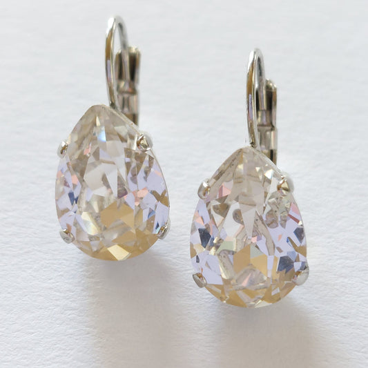 3394 Vintage-Ohrringe mit Swarovski Kristallen 23mm