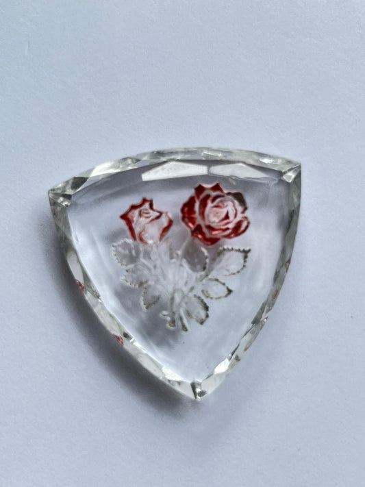 1029 Vintage geprägter Reuleaux Cabochon 34mm