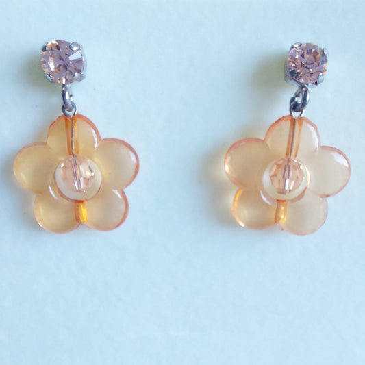 3499 Vintage-Ohrringe mit Swarovski Kristallen 30mm
