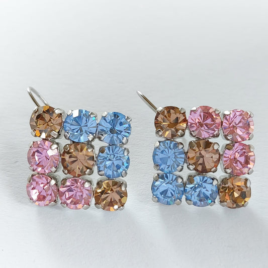 3625 Vintage Ohrringe mit Swarovski Kristallen 12mm