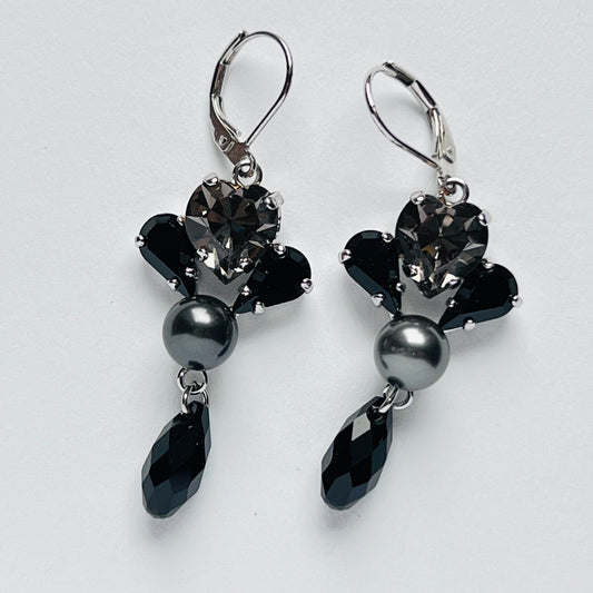 3953 Vintage Earring mit Swarovski Crystals 52mm