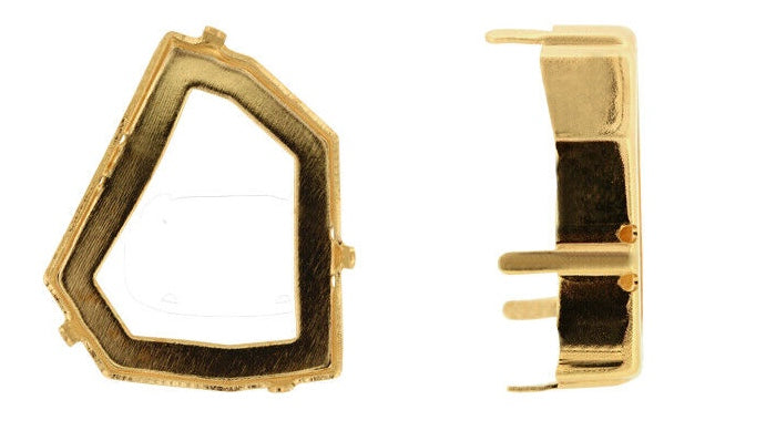 Swarovski® Fassung Fancy Kaputt Crystal Gold 38x33mm