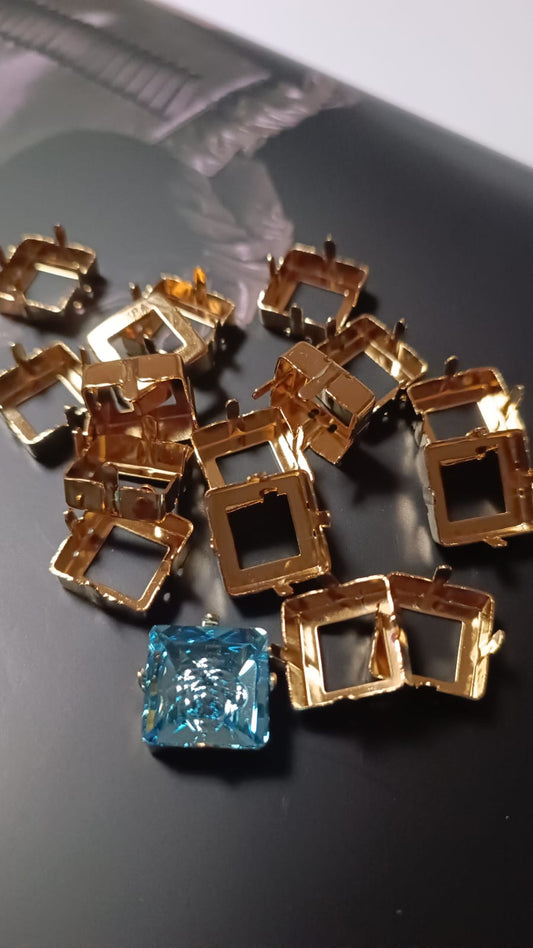 Swarovski® Fassung Vision Square Gold 12mm