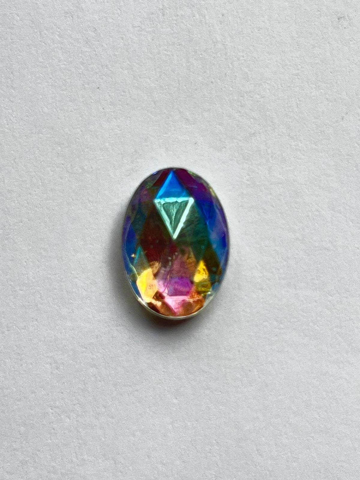 5826 Vintage Kunststoff Oval Crystal Cut Cabochon 15mm