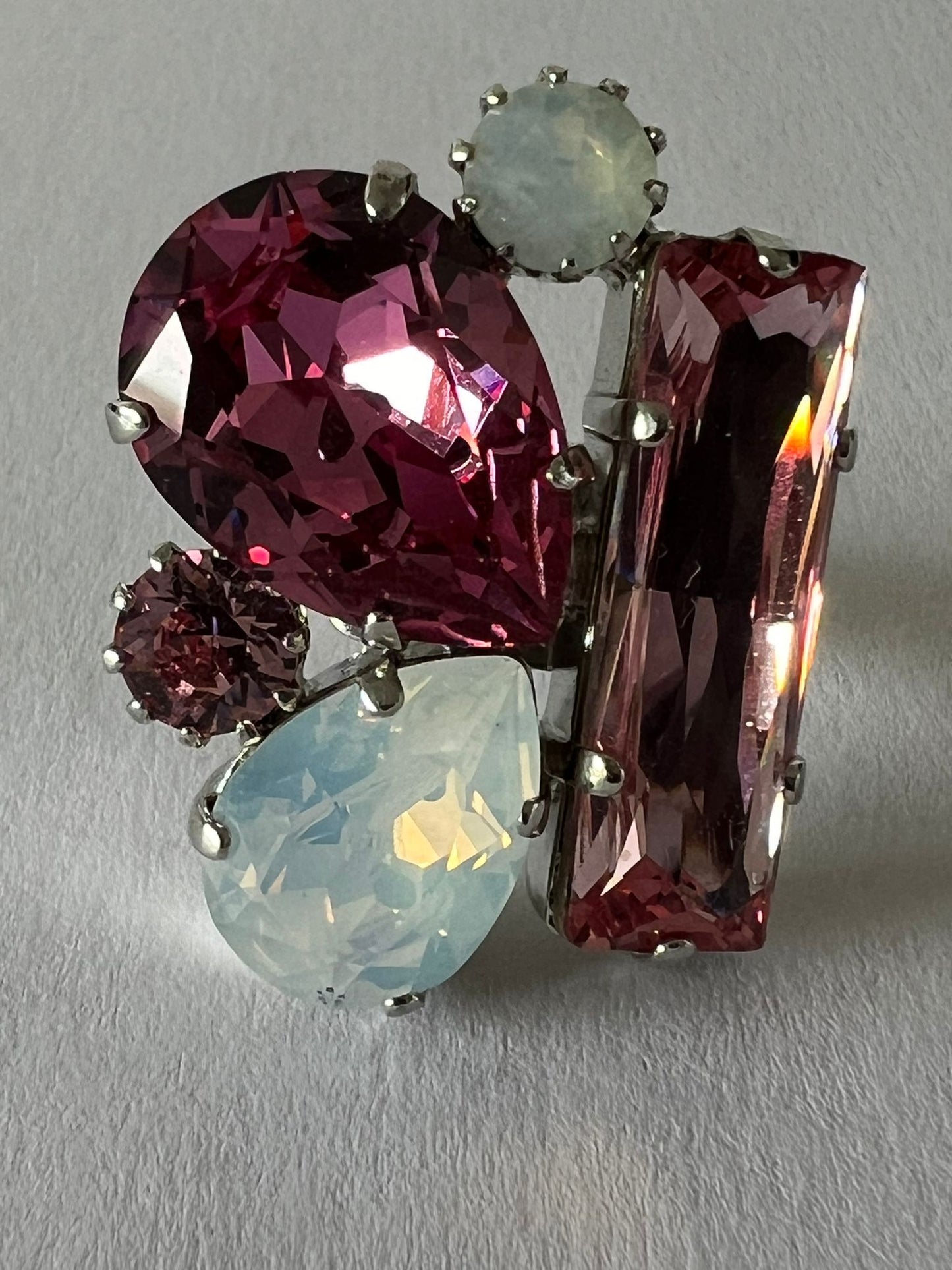 9711 Vintage Swarovski Kristallen Ring 30mm