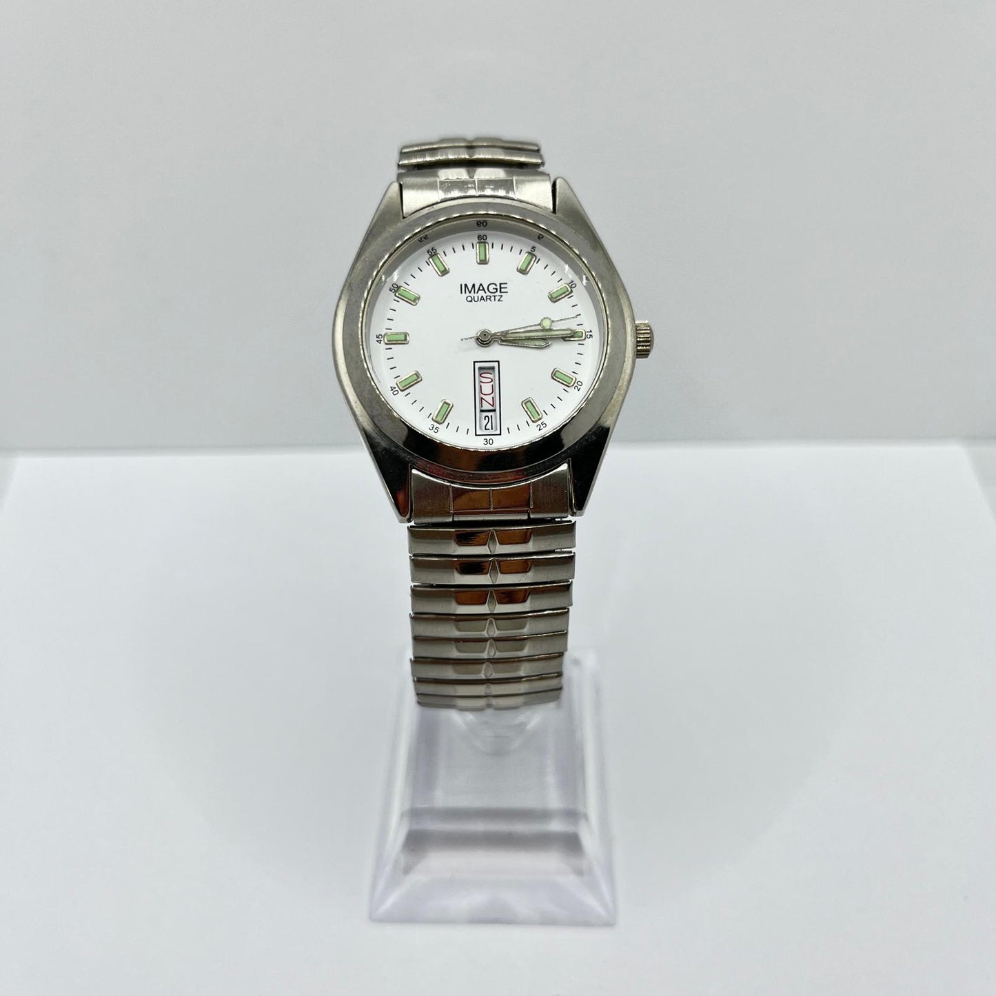 Vintage Rhodium Armbanduhr 19cm