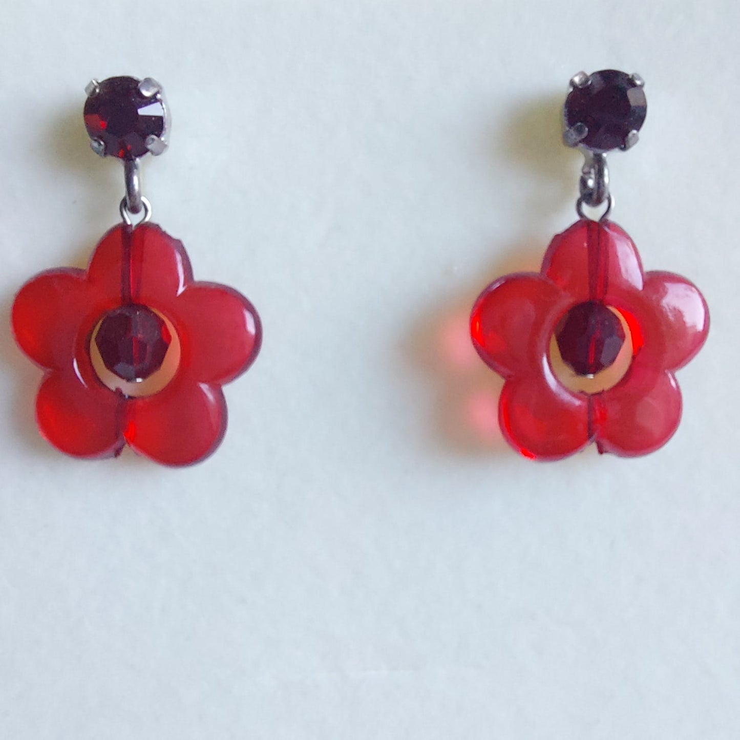 3497 Vintage-Ohrringe mit Swarovski Kristallen 30mm