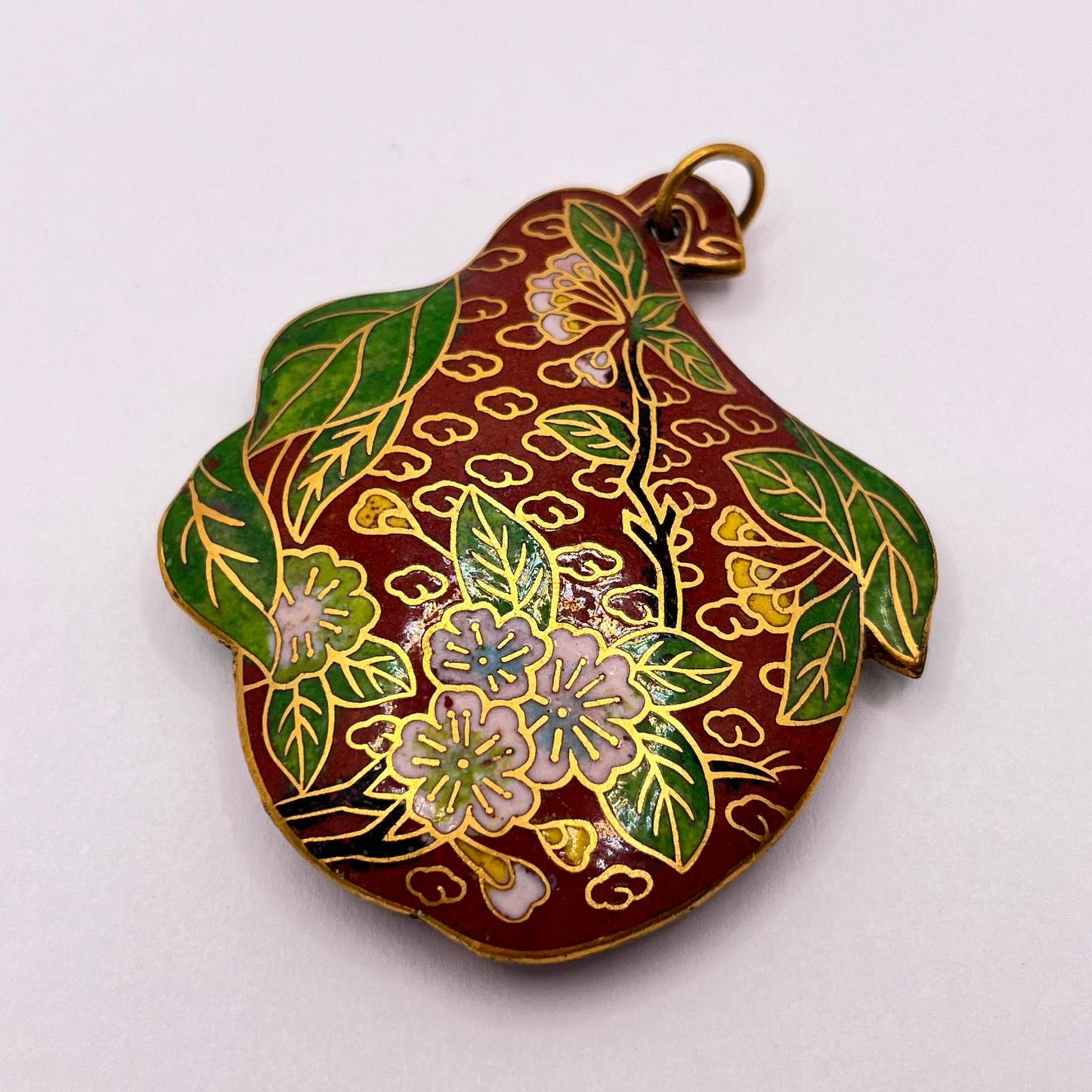 1175 Vintage Cloisonné Emaille Kettenanhänger 59mm