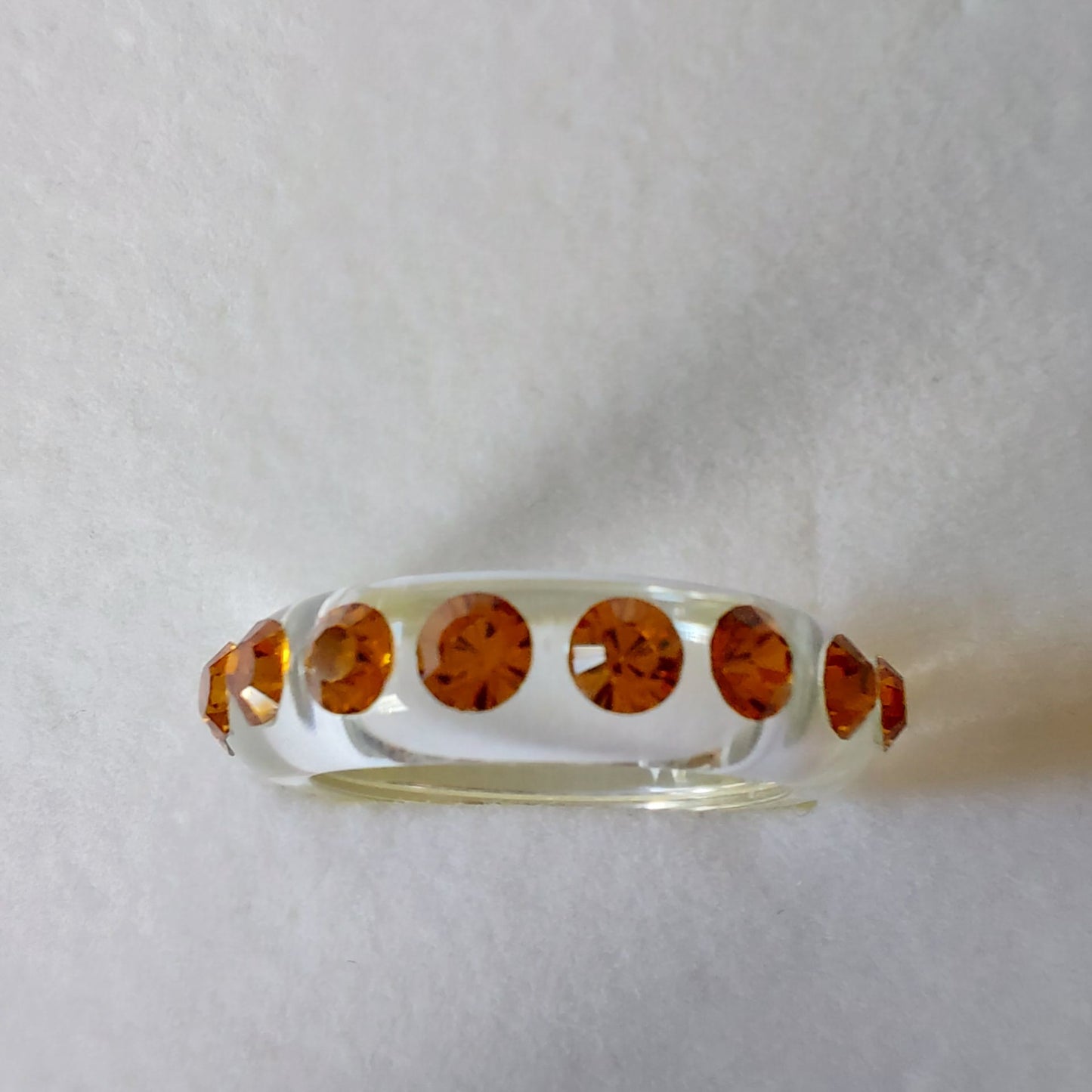 9868 Vintage Klarer Acrylring Mit Swarovski Kristallen