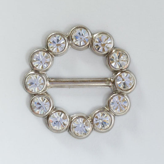 2026 Silberne Gürtelschnalle mit Swarovski Kristallen 30mm