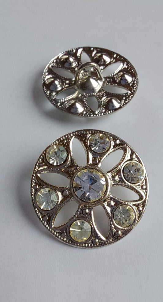 4011 Knöpfe mit Swarovski Kristallen 18mm