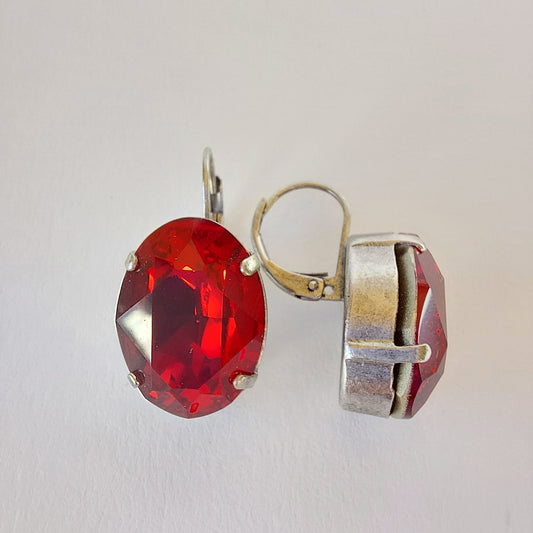 3432 Vintage-Ohrringe mit Swarovski Kristallen 27mm